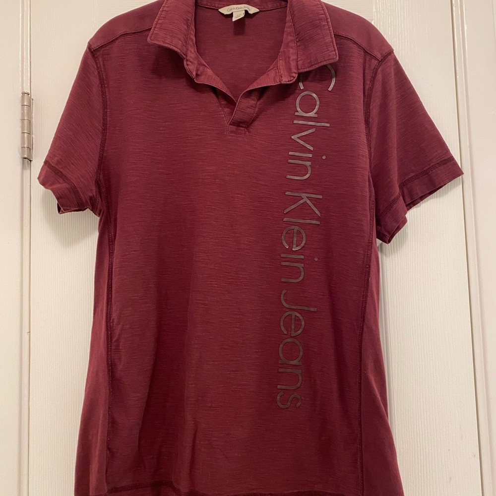 Calvin Klein Jeans Burgundy Polo Shirt
